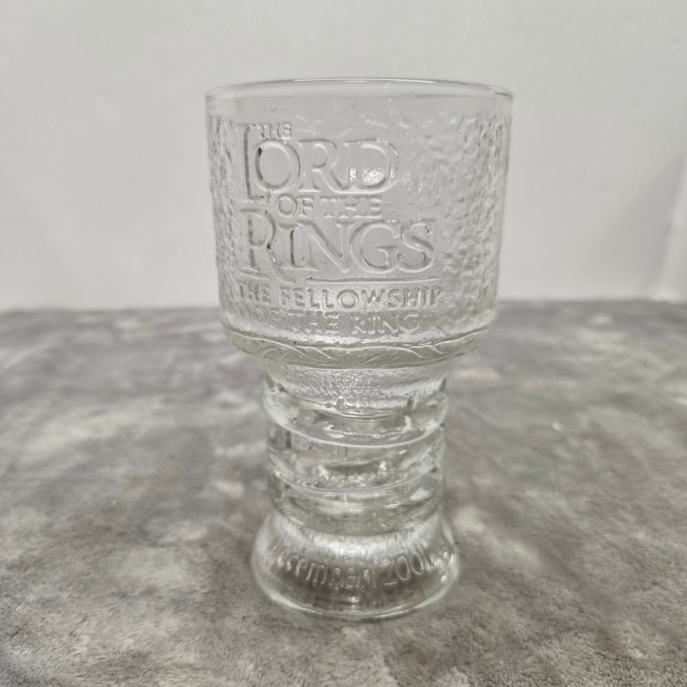 Lord of the Rings Fellowship of the Ring Gandalf Glass Goblet December 2001 6in